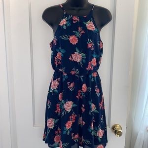 NWT Navy Floral Dress -size XS
